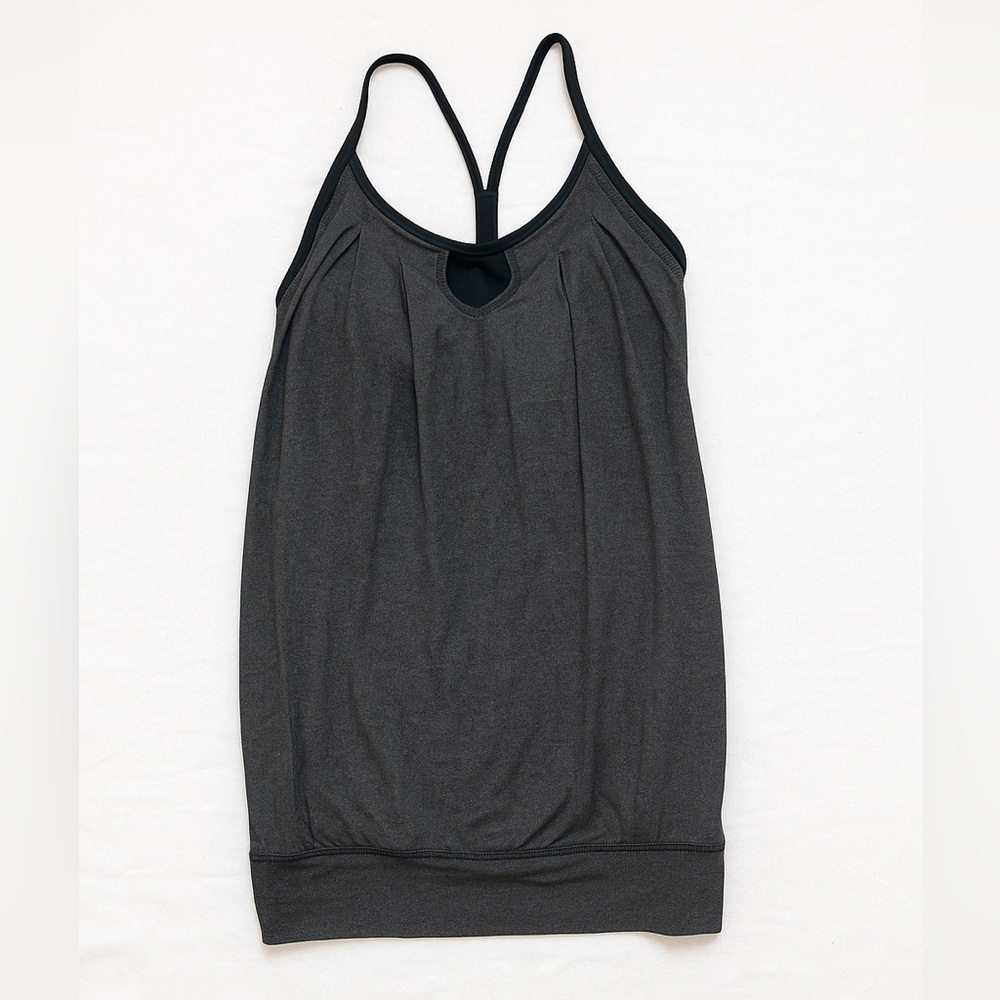 Lululemon Black and grey Women's tank Top with built in bra size 8